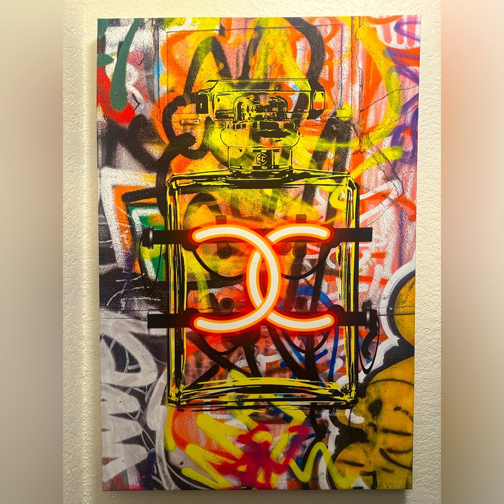 Neon Chanel canvas